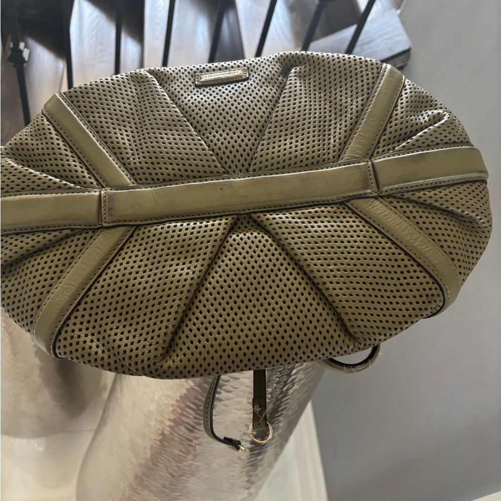 Olive Green Rebecca Mankoff, genuine leather handbag with shoulder strap - Picture 14 of 14